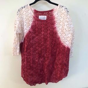 Free People | Red textured shirt (xsmall)
